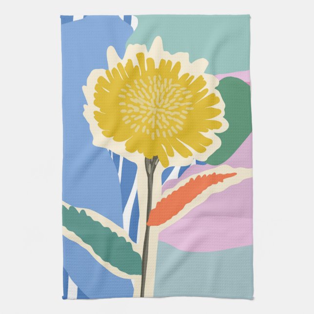 Abstraktes Florales Löwenzahn-Farbfeld Modern  Geschirrtuch (Vertikal)