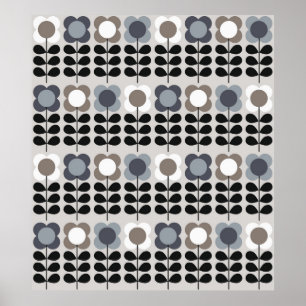 Abstraktes florales nahtloses Muster. Nordischer S Poster