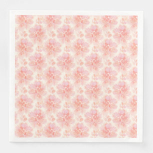 Abstraktes florales Wasserfarbmuster Pfirsich und Serviette