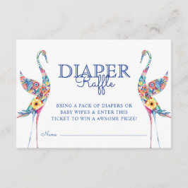 Abstraktes Florals Stork Birds Diaper Raffel Ticke Begleitkarte