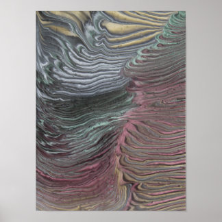 Abstraktes Fluid-Art-Plakat – Erdlagen in Mauve, Poster