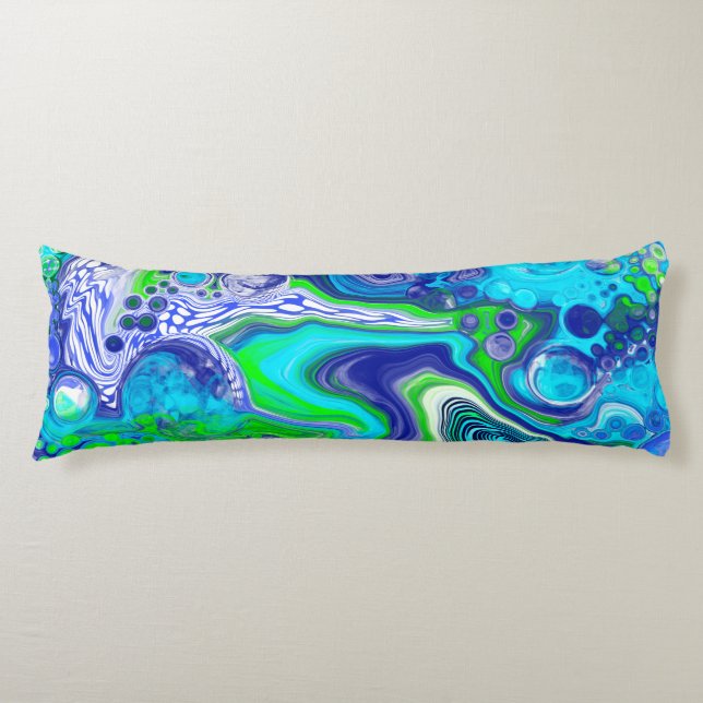 Abstraktes Fluid Art Seitenschläferkissen (Vorderseite)
