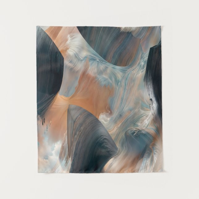 Abstraktes Fluid Dreamscape Flow Art Wandteppich (Vorderseite)