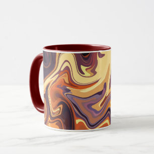 Abstraktes Fluid Swirbeldesign in warmen Tönen Tasse