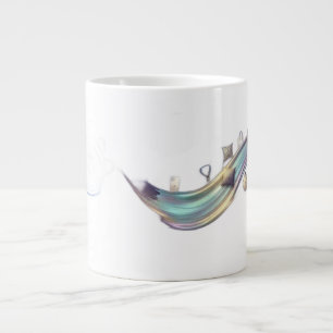 Abstraktes Fluidwellen-Kunst-Grafik-T-Shirt Jumbo-Tasse