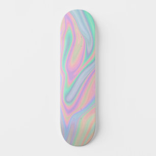 Abstraktes, flüssiges, glänzendes Pastellfarbdesig Skateboard
