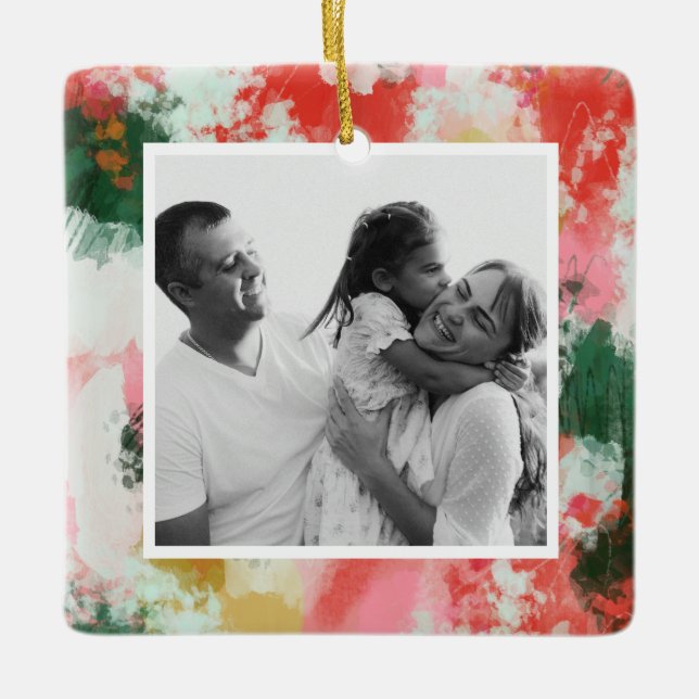 Abstraktes Foto für Weihnachten Keramikornament (Vorderseite)