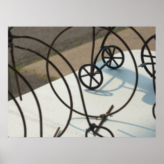 Abstraktes Foto von Fahrrädern Poster
