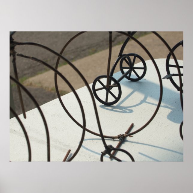 Abstraktes Foto von Fahrrädern Poster (Vorne)