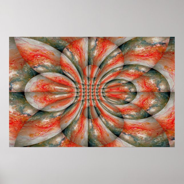 Abstraktes Fraktal Art Poster drucken Kaleidoskopi (Vorne)