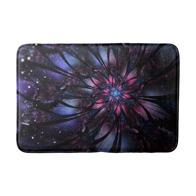 Abstraktes Fraktal Blume Design. Badematte (Vorderseite)