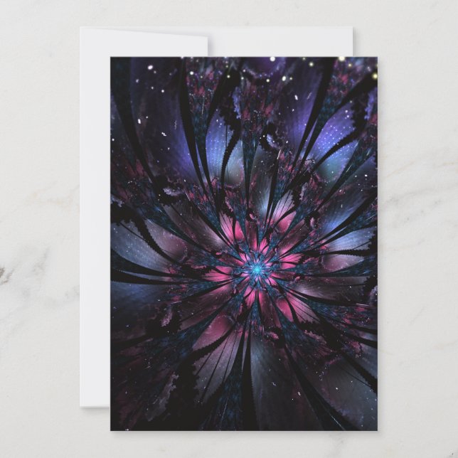 Abstraktes Fraktal Blume Design. Dankeskarte (Vorderseite)