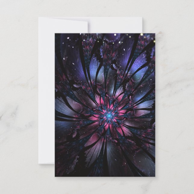 Abstraktes Fraktal Blume Design. Dankeskarte (Vorderseite)