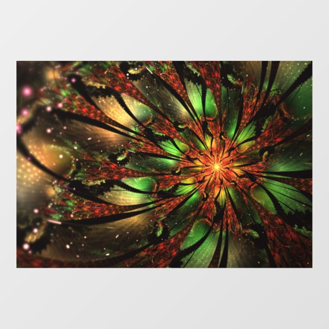 Abstraktes Fraktal Blume Design. Fensteraufkleber (Blatt)