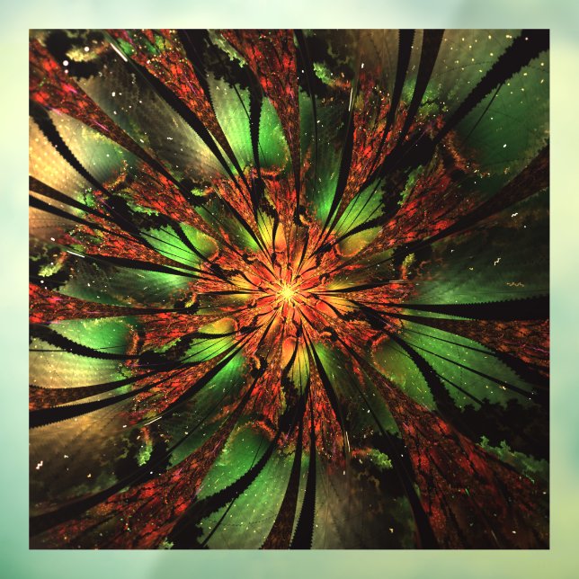 Abstraktes Fraktal Blume Design. Fensteraufkleber (Blatt 3)