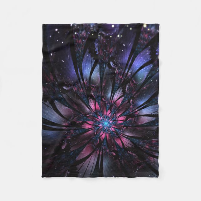 Abstraktes Fraktal Blume Design. Fleecedecke (Vorderseite)