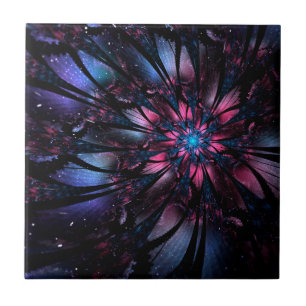 Abstraktes Fraktal Blume Design. Fliese