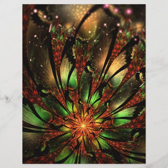 Abstraktes Fraktal Blume Design. Flyer (Vorne)