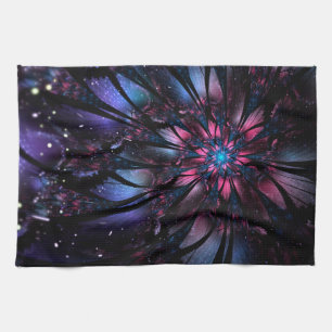 Abstraktes Fraktal Blume Design. Geschirrtuch