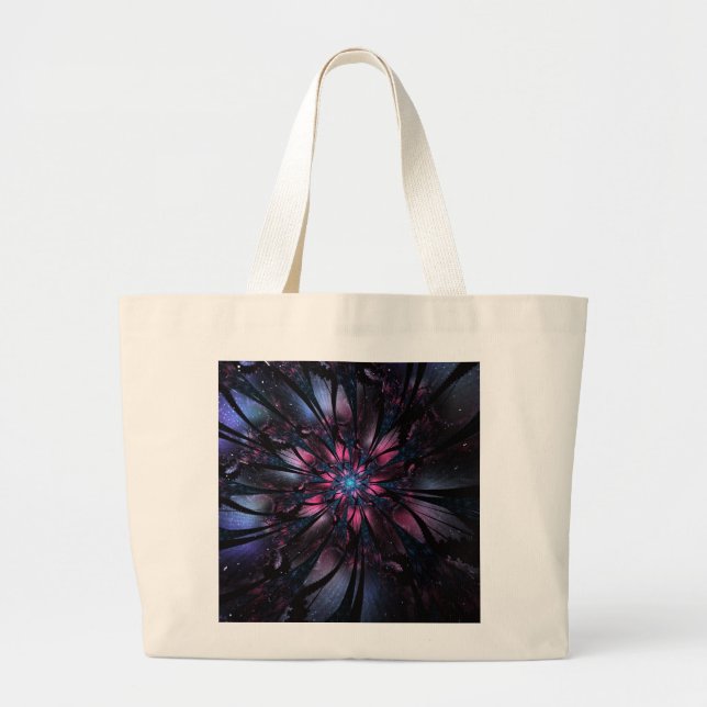 Abstraktes Fraktal Blume Design. Jumbo Stoffbeutel (Vorne)