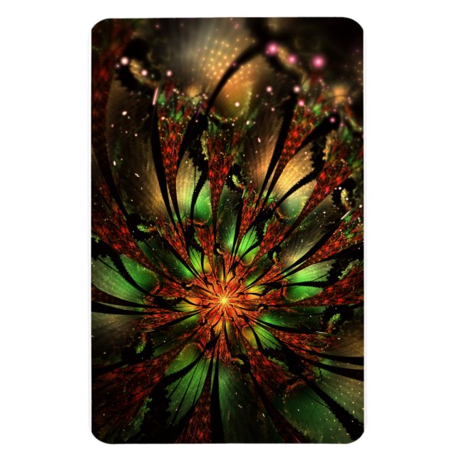 Abstraktes Fraktal Blume Design.  Magnet (Vertikal)