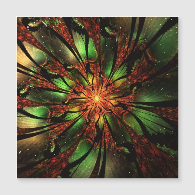 Abstraktes Fraktal Blume Design. Magnetkarte (Vorderseite)