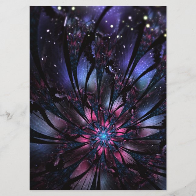 Abstraktes Fraktal Blume Design. Menükarte (Vorderseite)