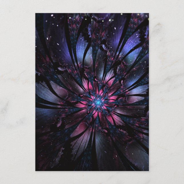 Abstraktes Fraktal Blume Design. Menükarte (Vorderseite)