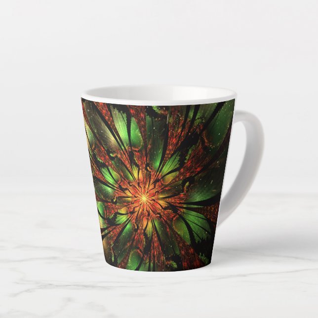 Abstraktes Fraktal Blume Design. Milchtasse (Rechte Ecke)