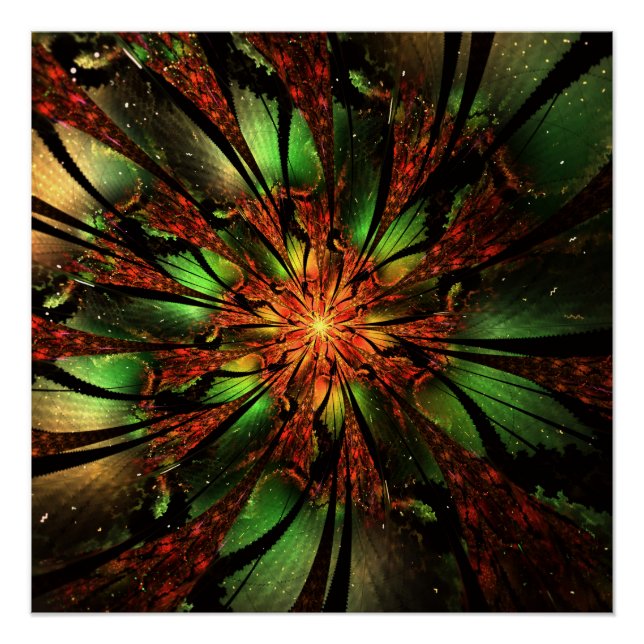 Abstraktes Fraktal Blume Design. Poster (Vorderseite)