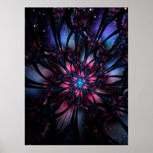 Abstraktes Fraktal Blume Design. Poster