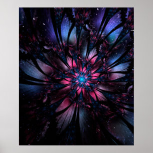 Abstraktes Fraktal Blume Design. Poster