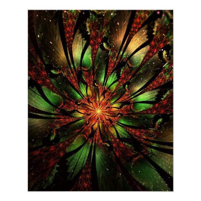 Abstraktes Fraktal Blume Design. Poster (Vorderseite)