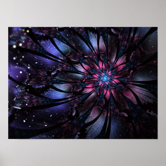 Abstraktes Fraktal Blume Design. Poster (Vorne)