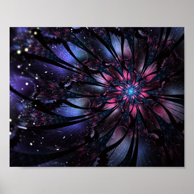 Abstraktes Fraktal Blume Design. Poster (Vorne)
