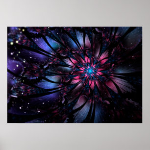 Abstraktes Fraktal Blume Design. Poster