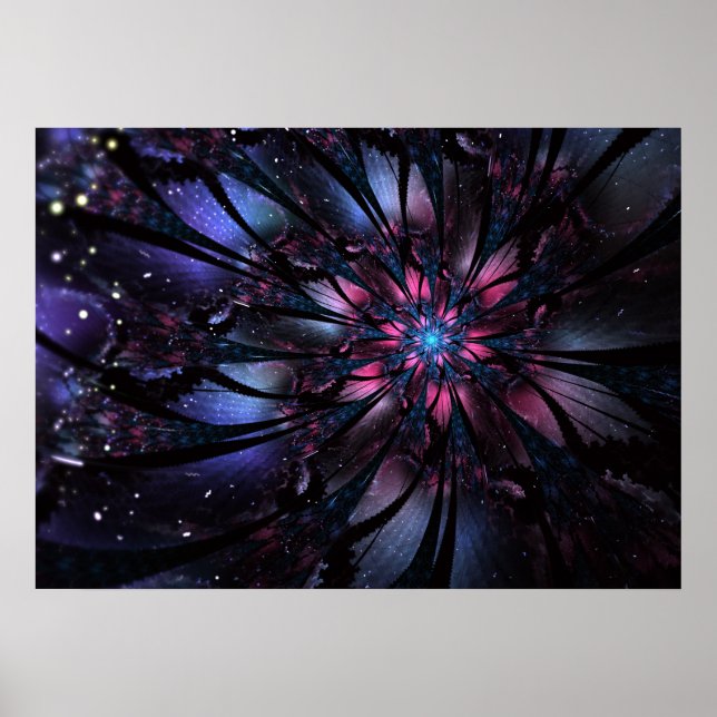 Abstraktes Fraktal Blume Design. Poster (Vorne)