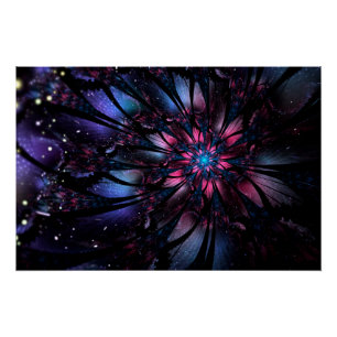 Abstraktes Fraktal Blume Design. Poster