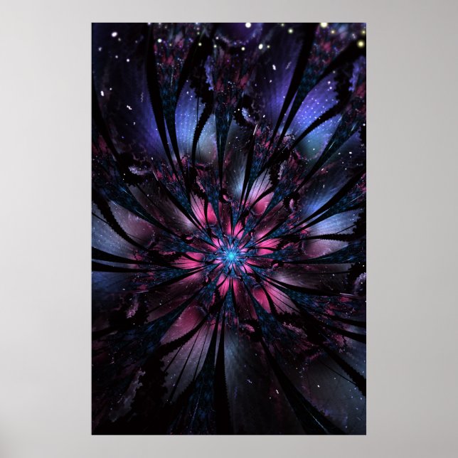 Abstraktes Fraktal Blume Design. Poster (Vorne)
