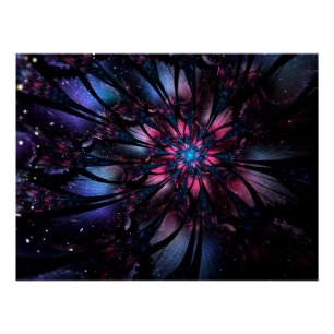 Abstraktes Fraktal Blume Design. Poster
