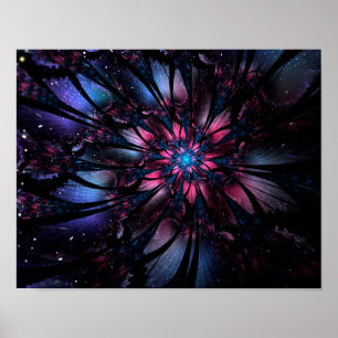 Abstraktes Fraktal Blume Design. Poster