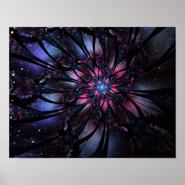 Abstraktes Fraktal Blume Design. Poster (Vorne)