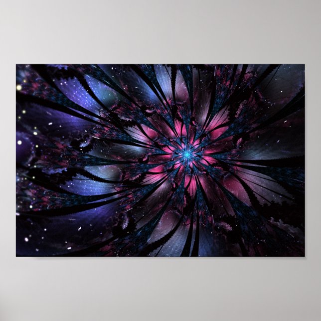 Abstraktes Fraktal Blume Design. Poster (Vorne)
