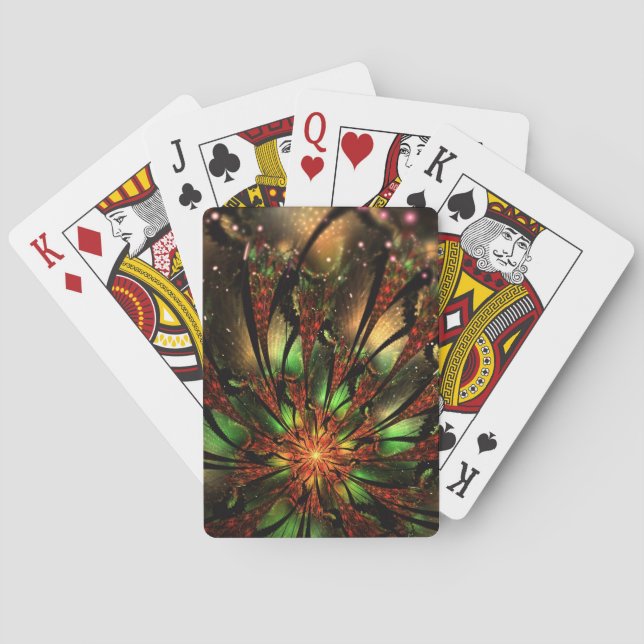 Abstraktes Fraktal Blume Design. Spielkarten (Rückseite)