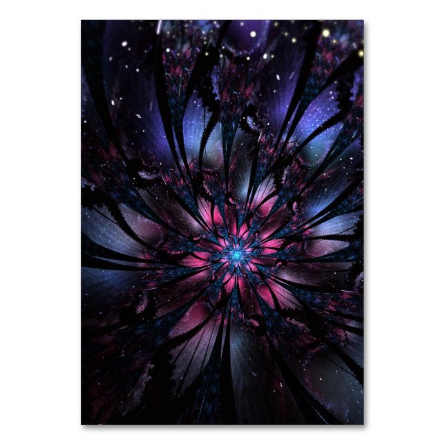 Abstraktes Fraktal Blume Design. Tischnummer (Vorderseite)