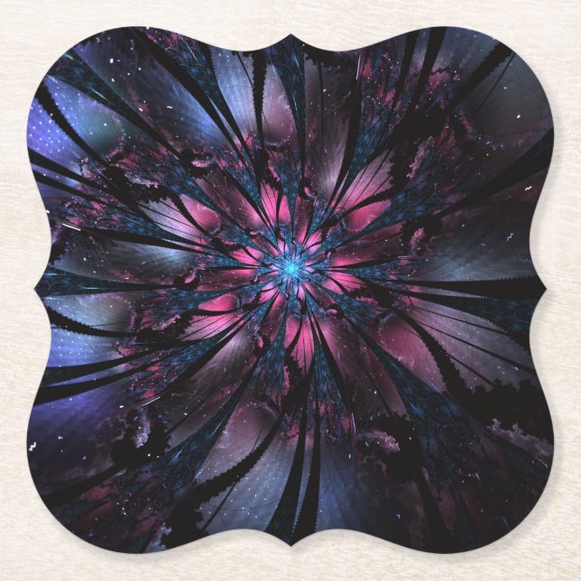 Abstraktes Fraktal Blume Design. Untersetzer (Vorderseite)