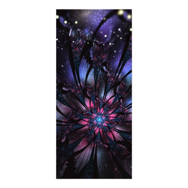 Abstraktes Fraktal Blume Design. Werbekarte (Vorne)