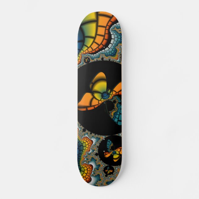 abstraktes Fraktal Butterfly Cacoon Skateboard (Vorderseite)