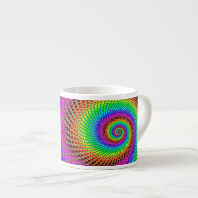 Abstraktes Fraktal Espressotasse (Vorderseite Rechts)