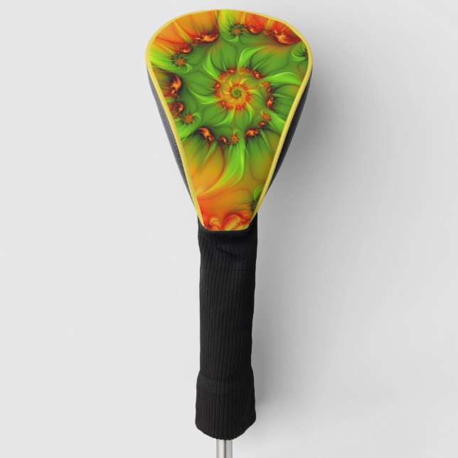 Abstraktes Fraktal im Sommer grün Golf Headcover (Vorderseite)
